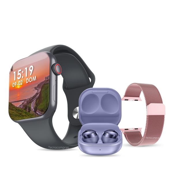 PACK Smartwatch 9 Premium + Buds Pro + Correa Metálica