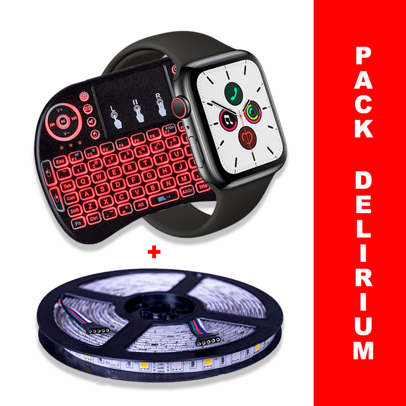 Pack Delirium: Smartwatch 5 Pro + Luces Led + Control Smart TV